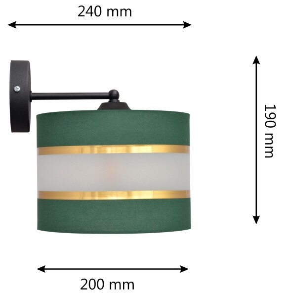 Nástenná lampa HELEN 1xE27/15W/230V zelená/zlatá