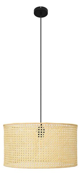 Luster na lanku ALBA 1xE27/15W/230V pr. 45 cm ratan/čierna