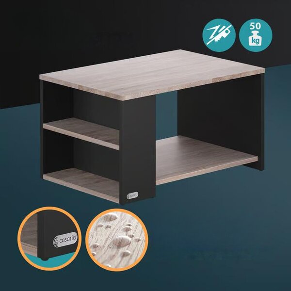 Konferenčný stolík Santa Cruz 90x60x50 cm - drevo/sivý