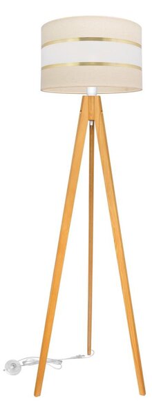 Stojacia lampa HELEN 1xE27/15W/230V krémová/zlatá/dub