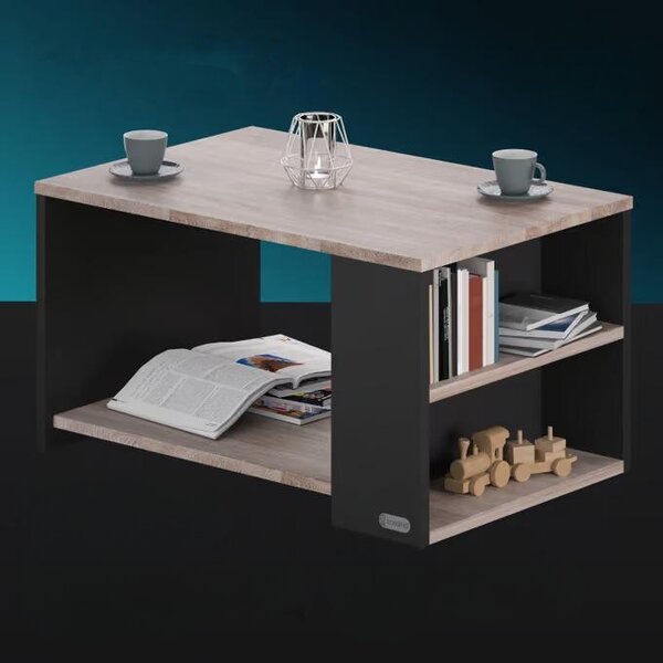 Konferenčný stolík Santa Cruz 90x60x50 cm - drevo/sivý
