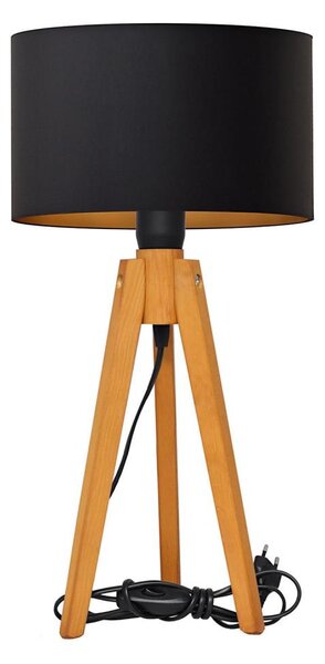 Stolná lampa ALBA 1xE27/15W/230V čierna/zlatá/dub