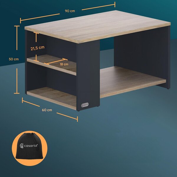 Konferenčný stolík Santa Cruz 90x60x50 cm - drevo/sivý