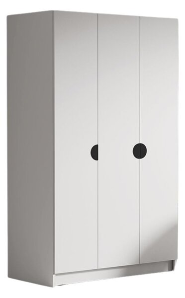 Šatníková skriňa CAMON 150 cm - biela/čierne úchytky