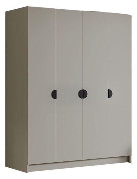Šatníková skriňa SANA 200 cm - béžová/čierne úchytky