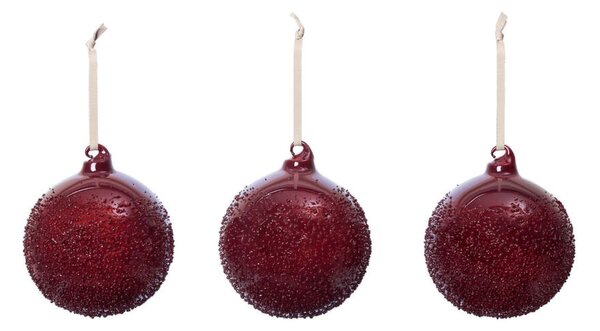 Ferm Living Vianočné banky Flurry L set 3ks, picante red