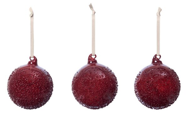 Ferm Living Vianočné banky Flurry M set 3ks, picante red
