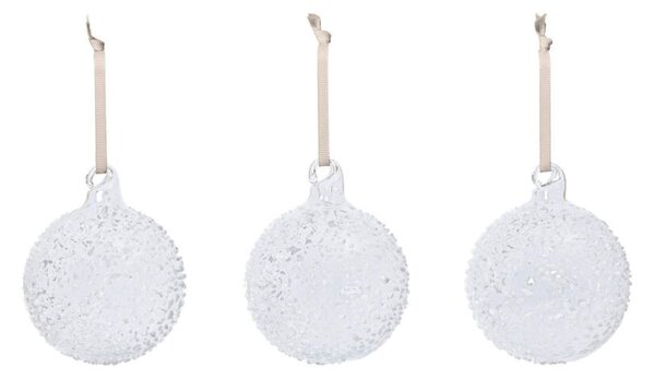 Ferm Living Vianočné banky Flurry M set 3ks, white
