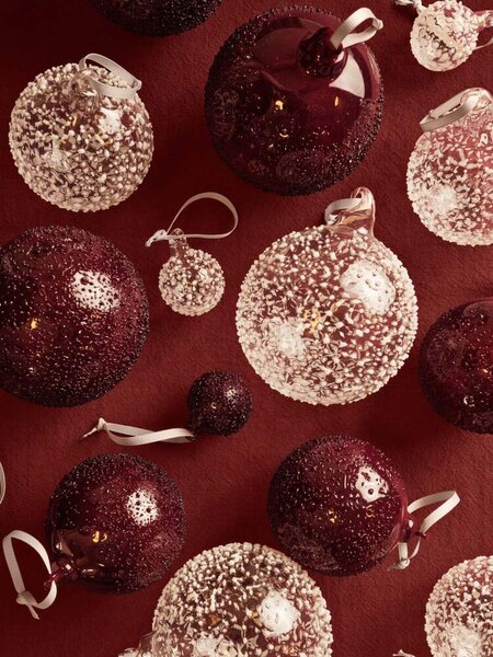 Ferm Living Vianočné banky Flurry L set 3ks, picante red