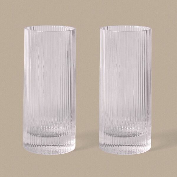 Vysoké poháre Ripple Clear 480 ml – set 2 ks