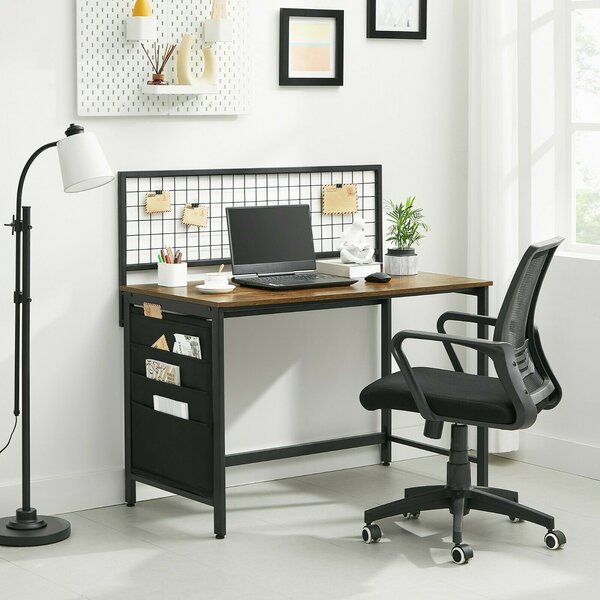 VASAGLE Písací stôl Industry, hnedá/čierna, 118x60x100 cm