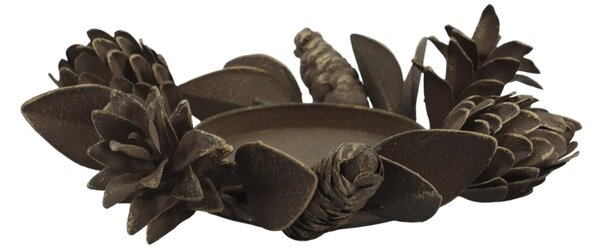 Kovový svietnik Cones/Leaves