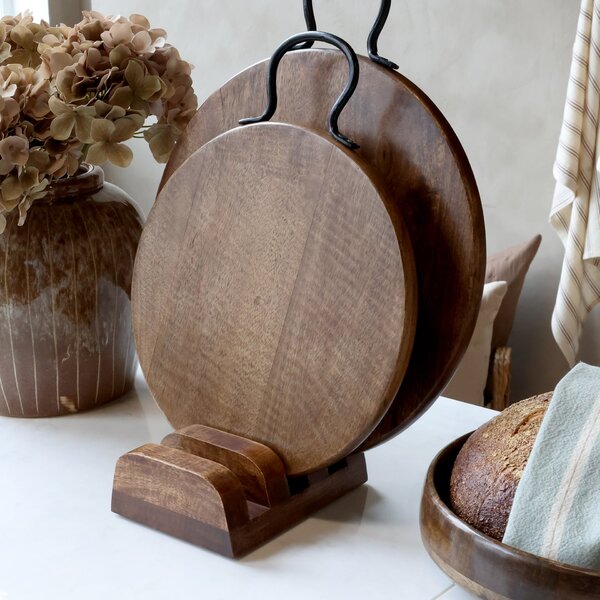 Drevený stojan na dosky Walnut