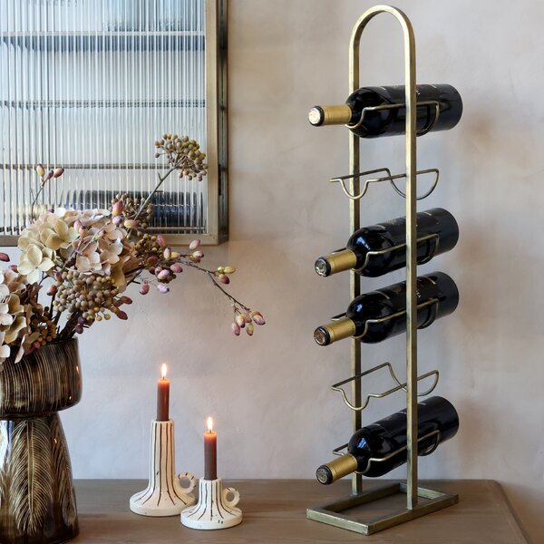 Stolný stojan na víno Antique Brass – pre 6 fľaší