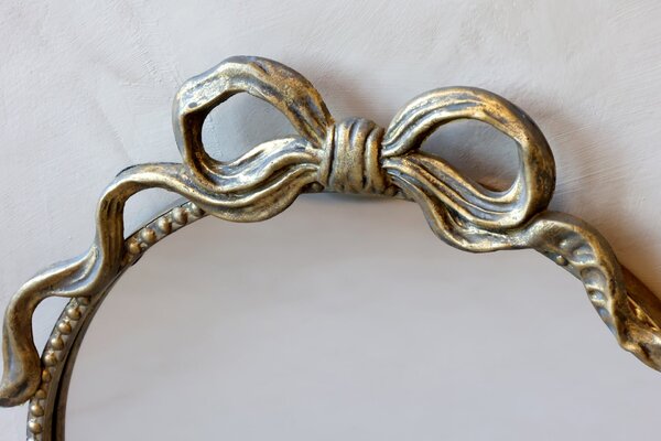 Zrkadlo v kovovom ráme Bow Antique Brass 56 × 95 cm