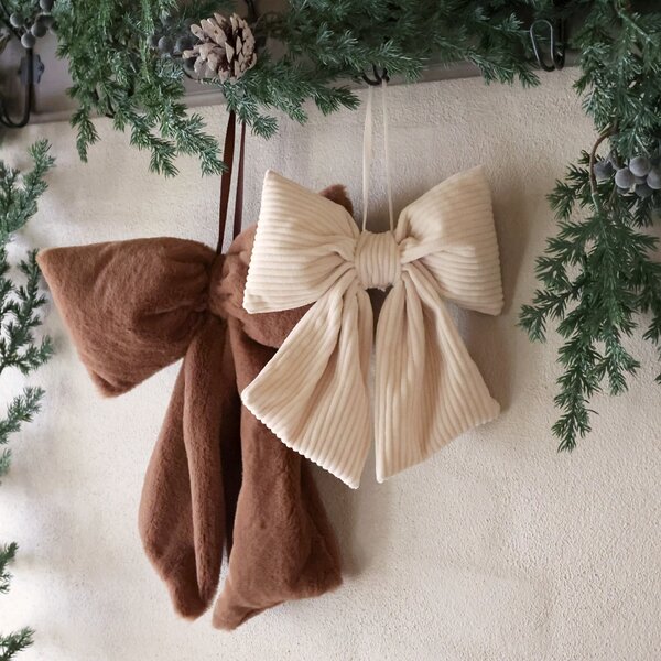 Dekoratívne mašle Beige/Mocca – set 2 ks