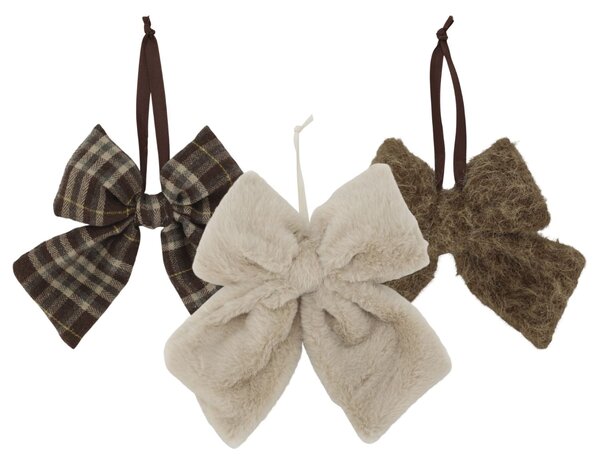 Dekoratívne mašle Beige/Mocca – set 3 ks