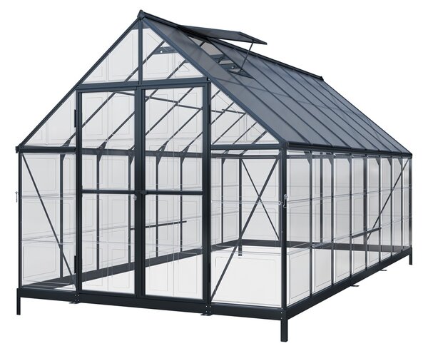 Polykarbonátový záhradný skleník Aurora 2,4 x 3,6 m CoverTech čierny