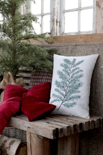 Ľanový obal na vankúš Fir Branch 35 × 50 cm