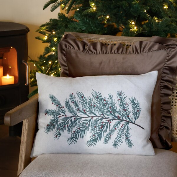 Ľanový obal na vankúš Fir Branch 35 × 50 cm