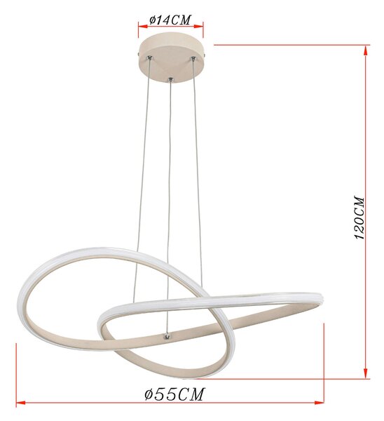 ZÁVESNÉ LED SVIETIDLO, 55/120 cm Novel - Interiérové svietidlá