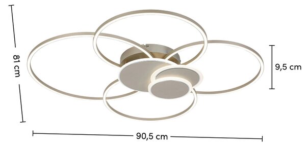 STROPNÉ LED SVIETIDLO, 90,5/81/9,5 cm Novel - Interiérové svietidlá
