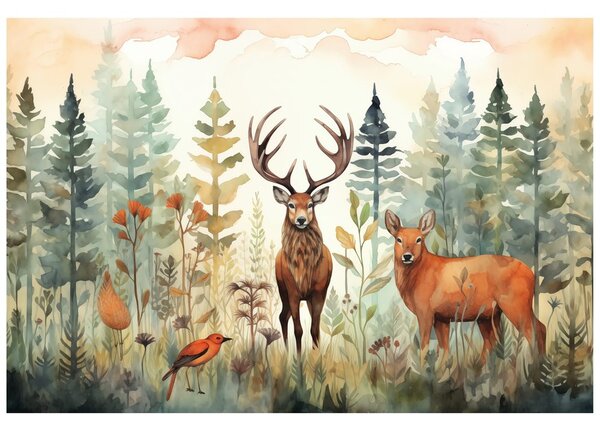 Tapeta jeleň v rozprávkovom lese