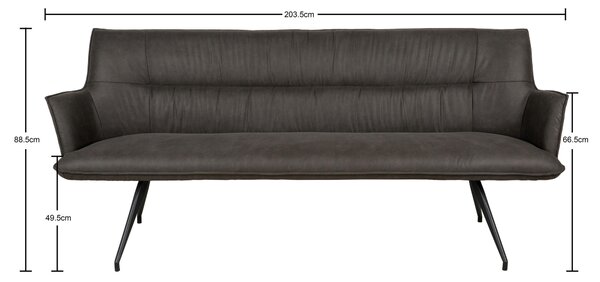 LAVICA, kov, textil, 203,5/88,5/62,5 cm Novel - Lavice