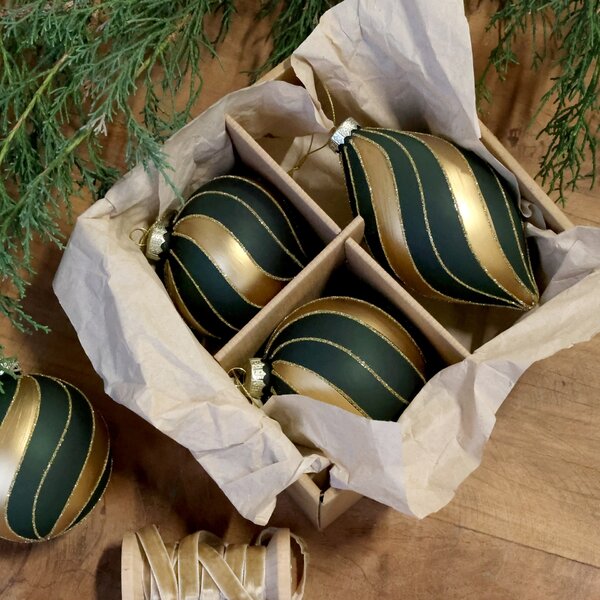 Vianočná ozdoba Olive/Gold – set 3 ks