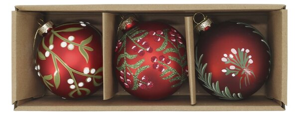 Vianočná guľa Cherry Ø 8 cm – set 3 ks