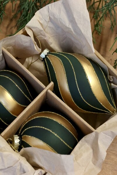 Vianočná ozdoba Olive/Gold – set 3 ks