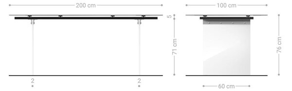 DELIFE Jedálenský stôl Edge oválny 200x100 keramika Laminam® Emperador Extra Lucidato tmavohnedý podstava sklo