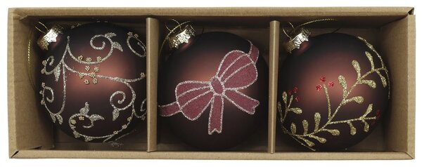 Vianočná ozdoba Mocca Ø 8 cm – set 3 ks