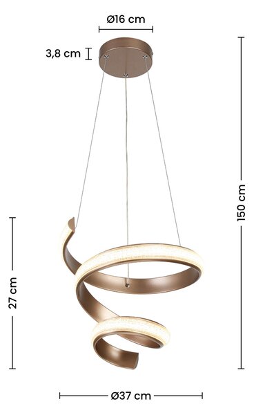 ZÁVESNÉ LED SVIETIDLO, 37/150 cm Novel - Interiérové svietidlá