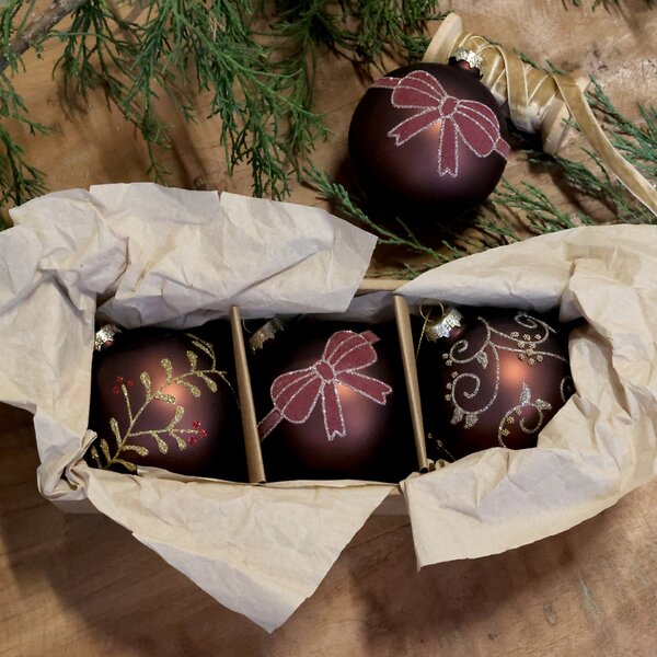 Vianočná ozdoba Mocca Ø 8 cm – set 3 ks