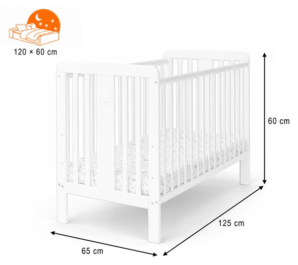 Detská postieľka Fairy Cot 60x120 - biela
