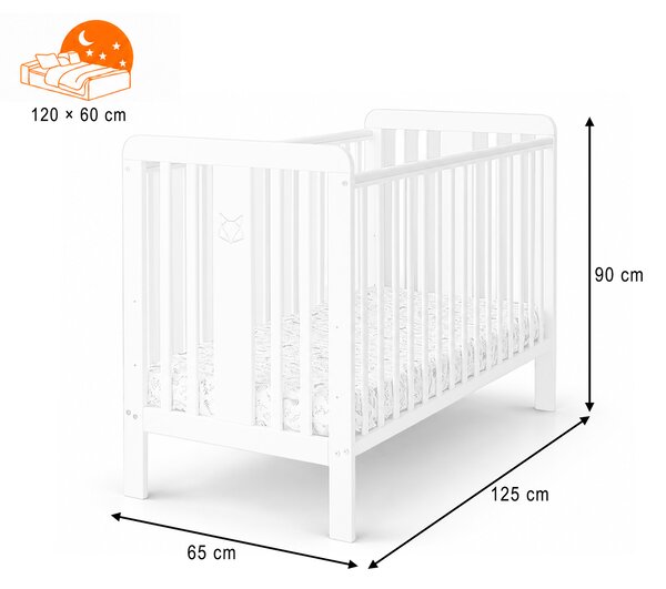 Detská postieľka Foxy Cot 60x120 - biela