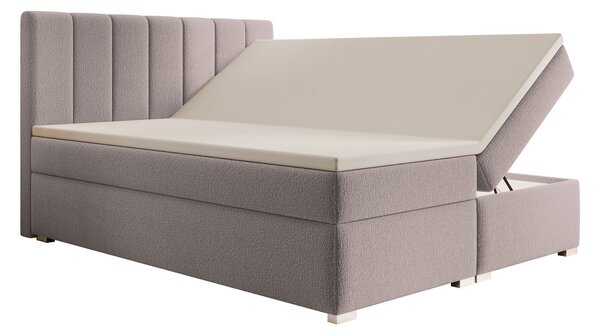 Čalúnená boxspring manželská posteľ s úložným priestorom Canira 140x200 - ružová