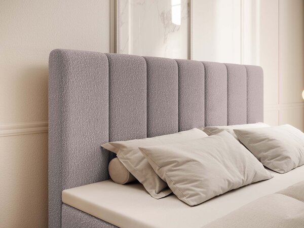 Čalúnená boxspring manželská posteľ s úložným priestorom Canira 140x200 - ružová