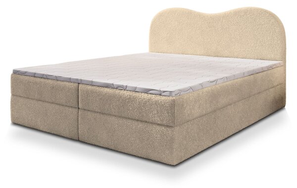 Manželská boxspring posteľ s úložným priestorom Fluvia N 140x200 - smotanová