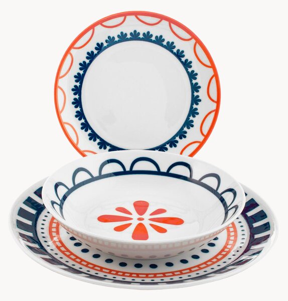 Porcelánové taniere Zephyra, 18 ks