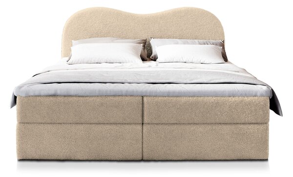 Manželská boxspring posteľ s úložným priestorom Fluvia N 140x200 - smotanová