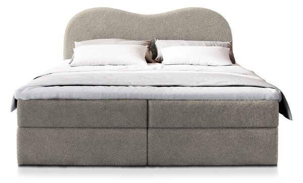 Manželská boxspring posteľ s úložným priestorom Fluvia N 180x200 - svetlosivá