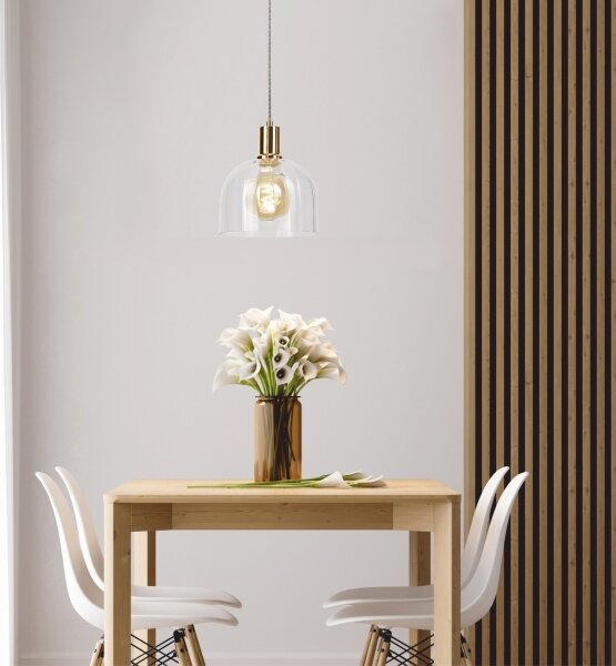 Luster na lanku VIVE 1xE27/15W/230V zlatý