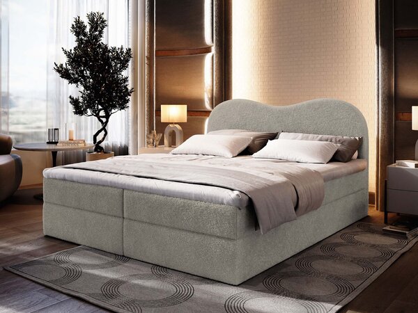 Manželská boxspring posteľ s úložným priestorom Fluvia N 180x200 - svetlosivá