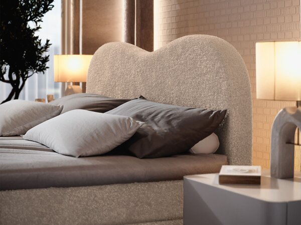 Manželská boxspring posteľ s úložným priestorom Fluvia N 180x200 - béžová