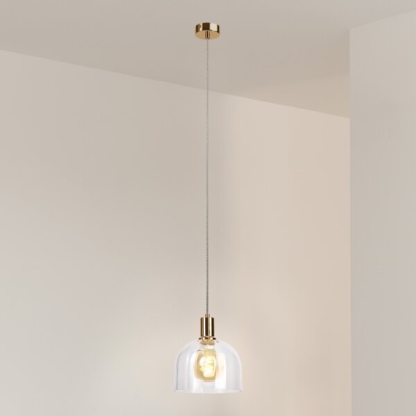 Luster na lanku VIVE 1xE27/15W/230V zlatý