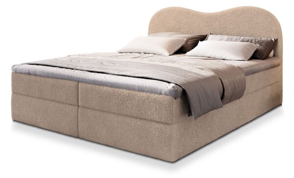 Manželská boxspring posteľ s úložným priestorom Fluvia N 180x200 - béžová