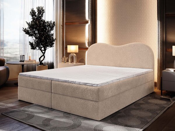 Manželská boxspring posteľ s úložným priestorom Fluvia N 180x200 - béžová