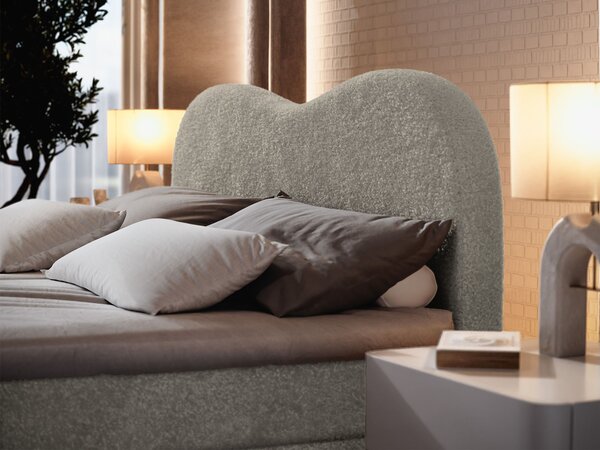 Manželská boxspring posteľ s úložným priestorom Fluvia N 180x200 - svetlosivá